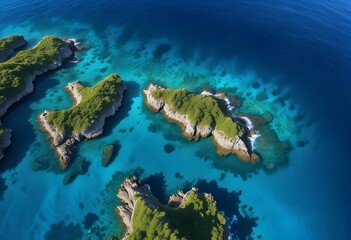 Beautiful beach scenery, high angle view of the sea