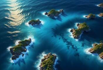 Beautiful beach scenery, high angle view of the sea