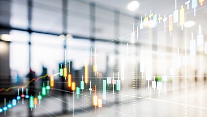 Modern Financial Data Overlay on Abstract Background
