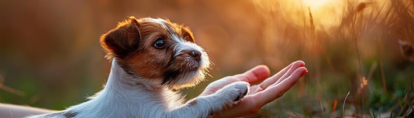 Puppy learning a new trick, representing training and development