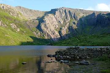 Cwm and Llyn Idwal, also known as The Devil’s Kitchen is a glacial cirque or corrie valley in the...