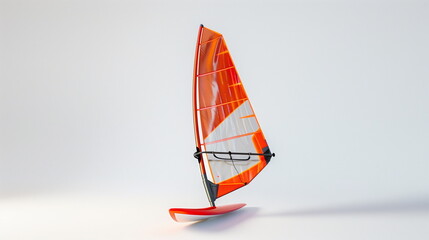 Orange windsurfing board on white background : Sports. AI Generative.