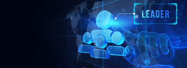 Successful team leader.  Business leadership concepts. A successful team leader is a manager market leader. 3d illustration