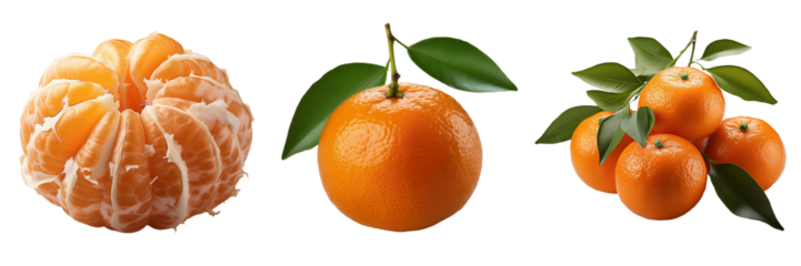 tangerines isolated on transparent background