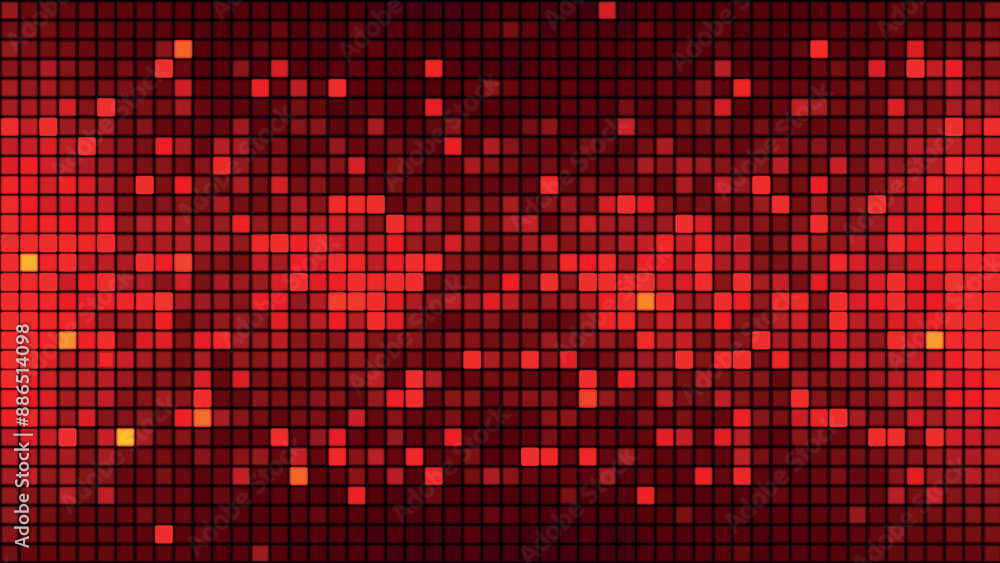 Fototapete abstract background of red squares. small squares of computer mosaic. simple abstract graphic gradie