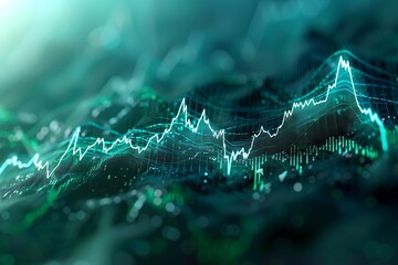 A dynamic stock market graph, depicting rapid fluctuations and peaks, symbolizing volatile trading sessions amidst global economic shifts.