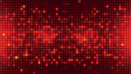 Abstract background of red squares. Small squares of computer mosaic. Simple abstract graphic gradient background. Vector illustration.