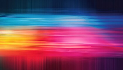 Abstract Blurred Horizontal Lines In Blue, Yellow, And Pink