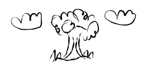 Hand-drawn vector tree silhouette