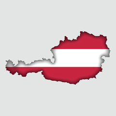 AUSTRIA Map with flag in body