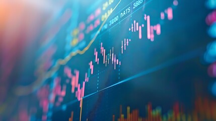 A minimalist stock market graph, slowly ascending against a backdrop of financial data, representing steady growth and investor optimism in uncertain times.