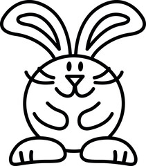 Adorable Cartoon Bunny Outline for Coloring