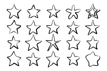 set of hand-drawn doodle stars vector illustration