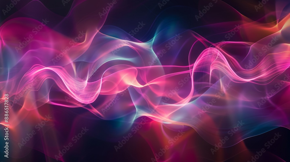 Poster vibrant abstract backdrop featuring flowing wavy lines blending in space
