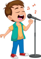 little boy singing