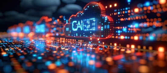 Obraz premium Cloud Computing with Artificial Intelligence