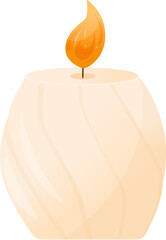 vector candle wave isolated on white background. cartoon cozy home decor