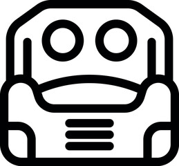Simple line icon illustration of a robot wearing a vr headset, perfect for tech and gaming projects