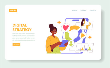 Digital Strategy. Flat Vector Illustration