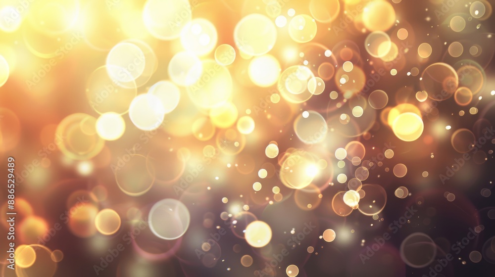 Aufkleber golden bokeh lights dance over a dark background, creating a captivating pattern ideal for festive o