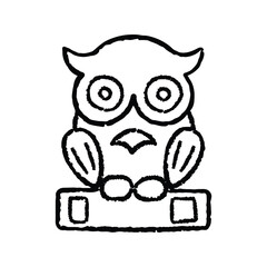 Wisdom Owl Sketch Handdrawn Icon