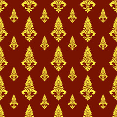 Damask seamless pattern element. Vector classical luxury old fashioned damask ornament, royal victorian seamless texture for wallpapers, textile, wrapping. Vintage exquisite floral baroque template.