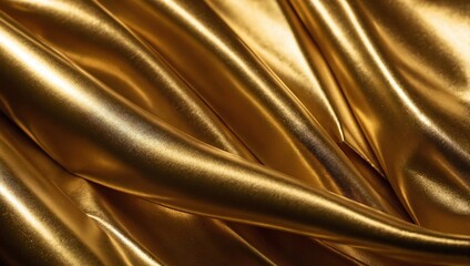 golden silk fabric close up background 