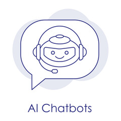AI Chatbot Icon with editable stroke.
