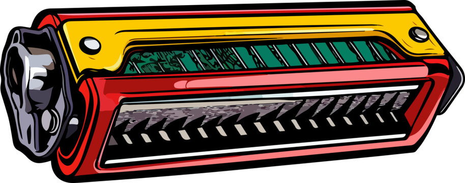 red yellow harmonica musical instrument clip art preview