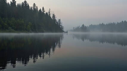 Fototapeta premium fog over the lake