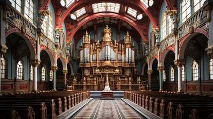 Obraz premium Exquisite handcrafted miniature gothic church model showcasing intricate architectural design and detailed craftsmanship in small scale replica 