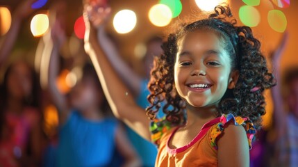 Child dancing at a school talent show