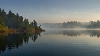 Fototapeta premium morning on the lake