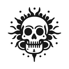 Fototapeta premium simple skull black tattoo design
