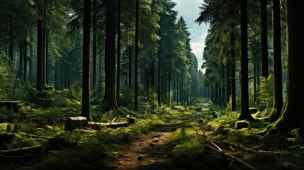 Obraz premium Forest illustration HD 8K wallpaper Stock Photographic Image 