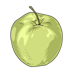 Ripe apple detailed label green