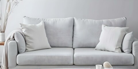 Fototapeta premium Elegant Scandinavian living room decor with modern furniture and accessories. Concept Scandinavian Decor, Modern Furniture, Elegant Living Room, Home Accessories, Interior Design