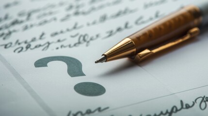 Question mark on document paper,&nbsp;questionnaire template