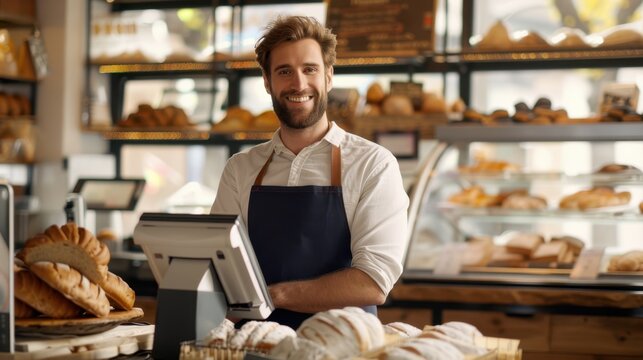 The baker at bakery counter