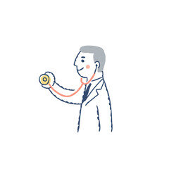 聴診器を持っている男性医師