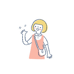 笑顔で手を振る女の子