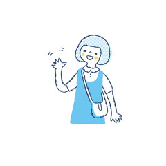 笑顔で手を振る女の子
