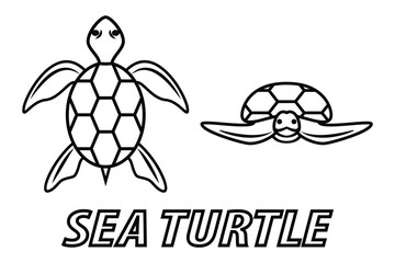 Illustration vector of Sea turtle symbol logo icon