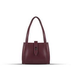 Naklejka premium Business classic brown bag for women. Made of genuine grained leather.