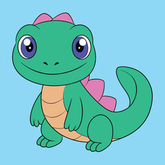 Cute Basilisk Vector Illustration, Cartoon, Clipart, and Line Art Design, Adorable basilisk vector illustration, perfect for digital and print design projects 