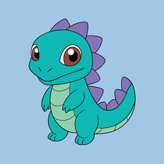 Cute Basilisk Vector Illustration, Cartoon, Clipart, and Line Art Design, Adorable basilisk vector illustration, perfect for digital and print design projects 