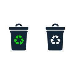 recycle bin trash logo vector illustration template design