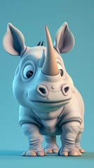 Obraz premium cartoon rhinoceros.