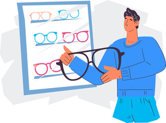Selection of glasses and ophthalmology. Sale of glasses for vision correction and vision check up.