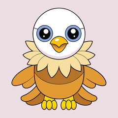 Cute Eagle Vector Illustration - Cartoon, Clipart, and Line Art Design, Charming eagle vector illustration, perfect for digital and print design projects